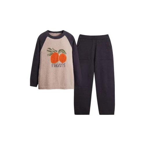 Sha Qian Пижамный комплект женский молочно-чайного цвета