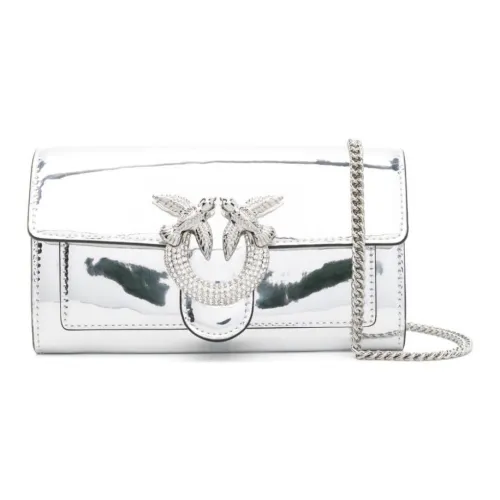 PINKO Love Series Телячья кожа Клатч Женское Серебро