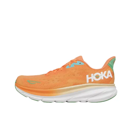 HOKA ONE ONE Clifton 9 Противоскользящий Устойчивый к истиранию Низкий Топ Повседневные Беговые кроссовки Мужские Оранжевые