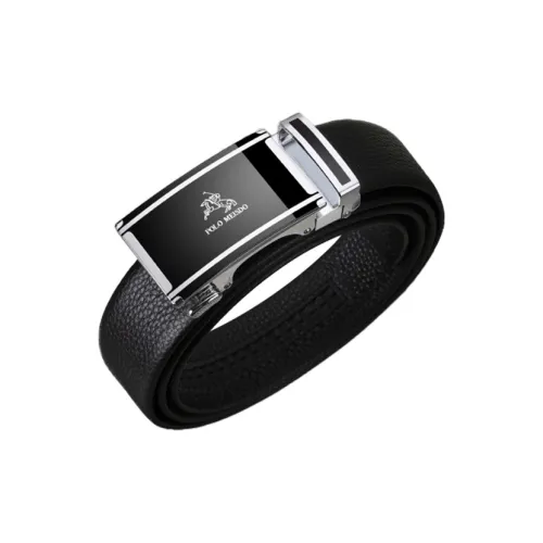 POLOMEISDO Коровья кожа Повседневный Универсальный Настоящий кожаный ремень Набор в подарочной коробке Мужской Серебряный Ширина 3,5 см