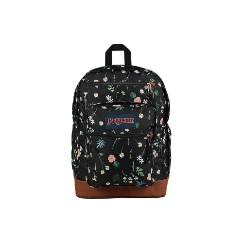 JanSport Полиэстер Рюкзак Унисекс Цветочный Черный