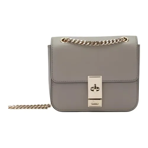 BALLY Коровья кожа Ткань Маленькая квадратная сумка через плечо Сумка Средний размер Женская Серый