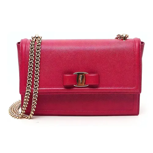 FERRAGAMO Кожа Цепочка Сумка через плечо Женская Красная