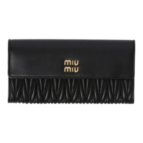 MIU MIU Кожаный клатч кошелек большой женский черный