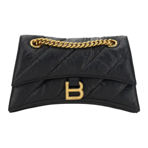 Balenciaga HOURGLASS Кожа Сумка Hourglass Сумка через плечо Маленькая Женская Черная