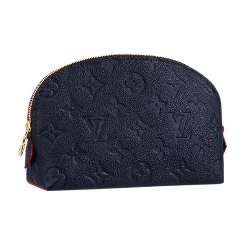 LOUIS VUITTON Мягкий Клатч из крупнозернистой коровьей кожи Косметичка Женская Темно-синий