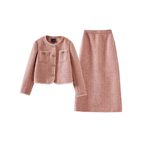 OUNIXUE Комплект с юбкой Женские Кораллово-розовый