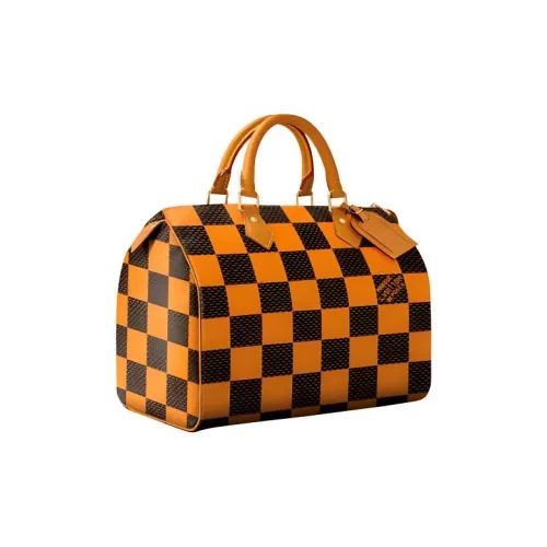 LOUIS VUITTON Speedy Кожа Сумка через плечо Сумка Женская Апельсин