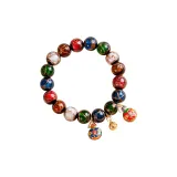 Дым Пепельный Лиули: Золотой Браслет с бусинами "Поглощающий Зверь" (Бусина 12 мм)