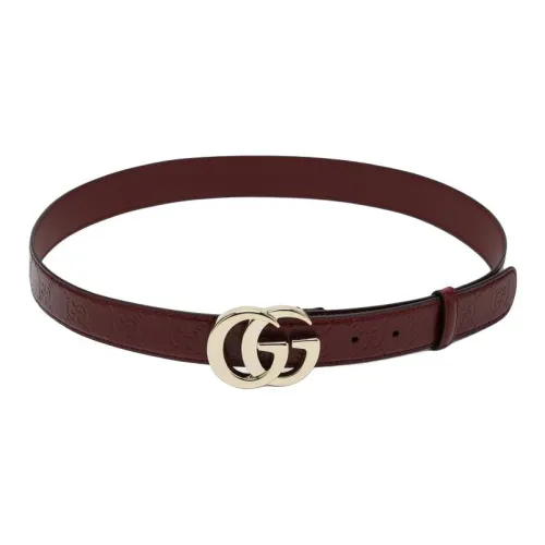 GUCCI Кожаные ремни Женские Красный Ширина 1,5CM