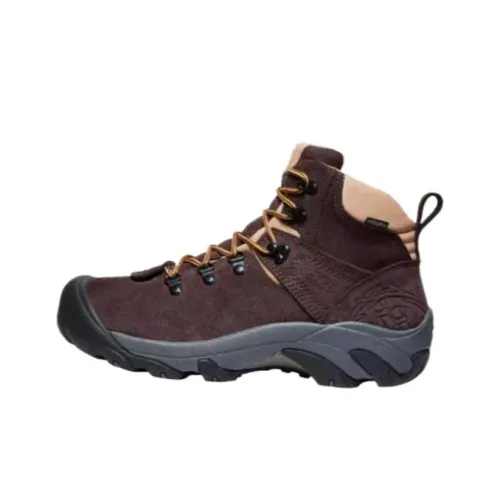 KEEN Pyrenees Slip-on Устойчивый к истиранию Высокий Топ Походная обувь Унисекс Гора Коричневый