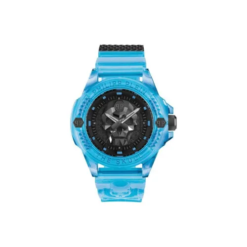 PHILIPP PLEIN Наручные часы Кварцевый механизм Силиконовый ремешок 44 мм Черный циферблат Мужские часы