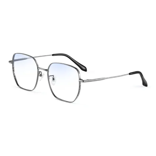 Wood Premium Сплав β-титан Нерегулярная форма Оправы для очков Унисекс Металлический Черный Серебристый Черный