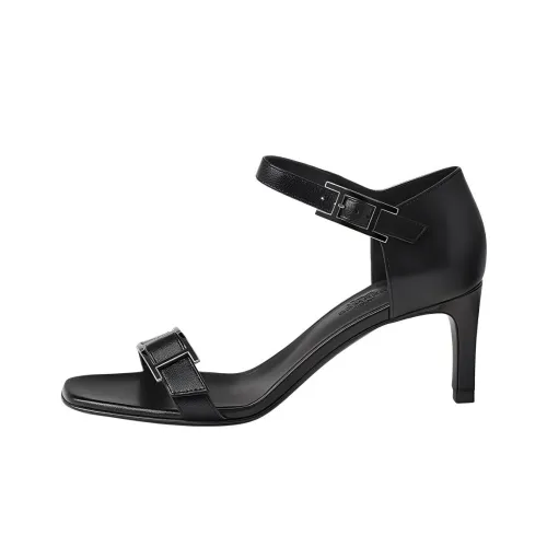 HERMES Judy One Sandals Strap Women's Black