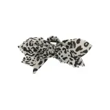 Леопардовый принт, бабочка, узел, серый, заколка-краб