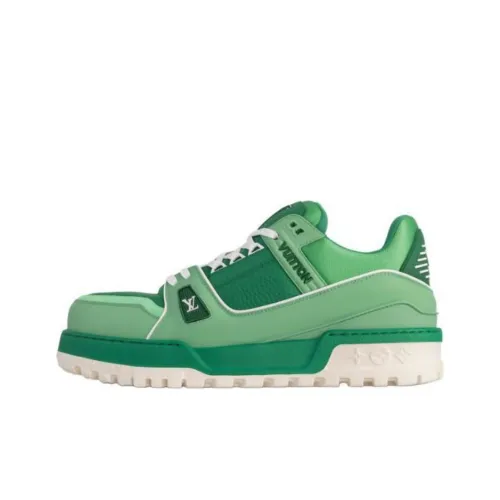 LOUIS VUITTON Trainer Maxi Low Топ Скейтборд Кроссовки Мужские Зеленые