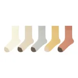 Женские носки (Молочно-белый + Бежевый + Светло-серый + Осенние листья Желтый + Оранжевый)