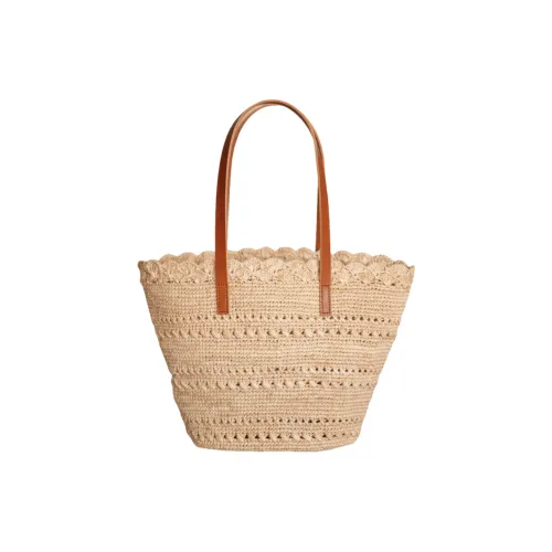 Soamé Raffia Tote Bag Shopping Bag Shoulder Bag Women's Brown