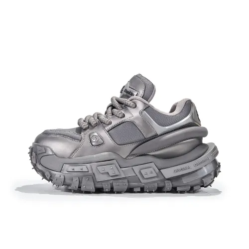 FERNANDA FRANKLIN Противоскользящие устойчивые к истиранию низкий топ кроссовки с толстой подошвой женские серые