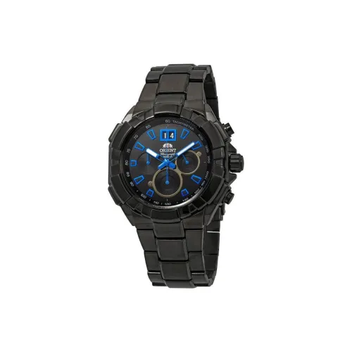 ORIENT Кварцевый механизм нержавеющая сталь ремешок с ионным покрытием часы для мужчин черный циферблат