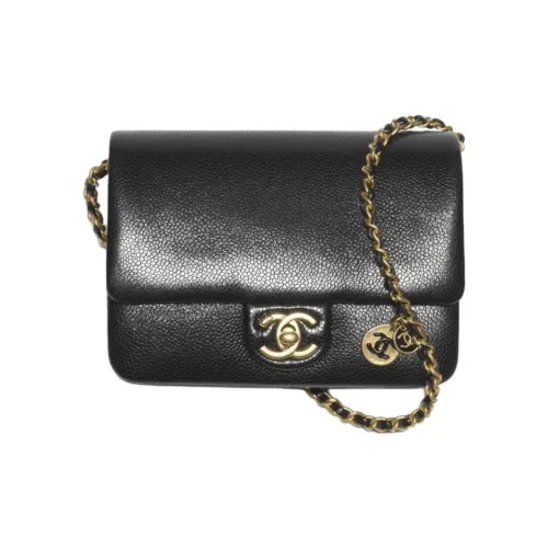 CHANEL Телячья кожа Сумка через плечо Мини Женская Черная