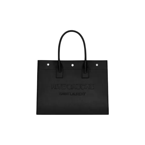 SAINT LAURENT Rive Gauche Кожа Тоут Сумка Сумка для покупок Сумка Маленькая Мужская Черная
