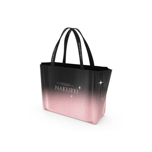 NAKURU Полипропиленовая пластиковая сумка-тоут сумка для покупок сумка большая унисекс ткань вязаная градиент черный-розовый