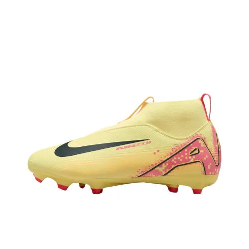 Nike Mercurial Superfly 10 Slip-Resistant Abrasion-Resistant High Top Детская футбольная обувь Желтая Подростковая