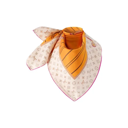 LOUIS VUITTON Шелковые шарфы Женские Апельсин