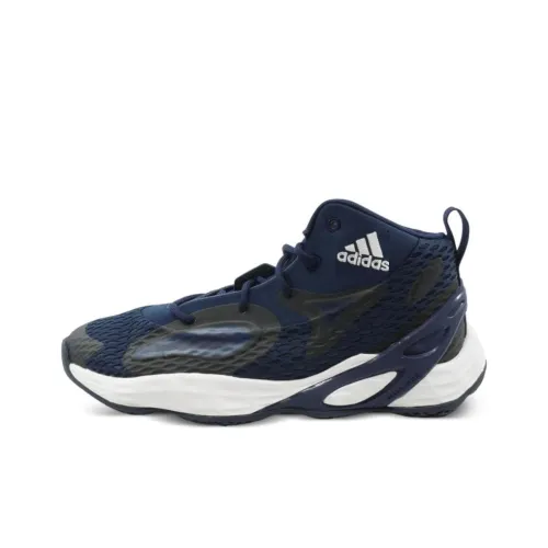 Adidas Exhibit A Slip-resistant Abrasion-resistant MID Топ Баскетбольные кроссовки Мужской Синий