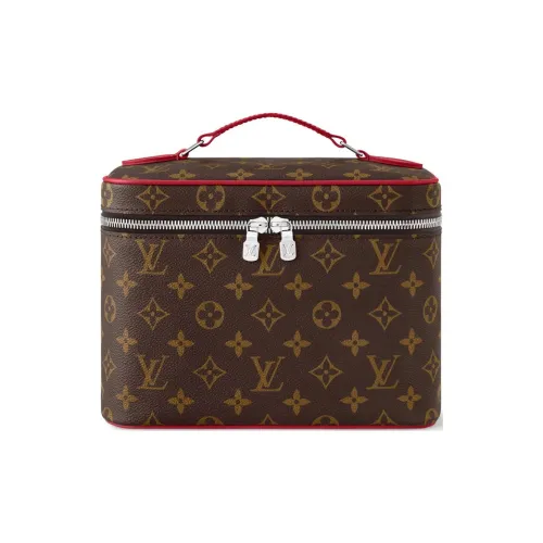 LOUIS VUITTON Nice BB Monogram Macassar Coated Canvas Косметичка Мужской Красный