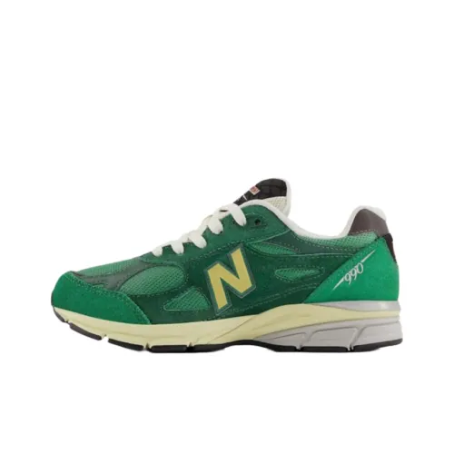 New Balance NB 990 V3 Устойчивый к истиранию Дышащий Низкий Топ Повседневные Беговые кроссовки Женские Зеленые