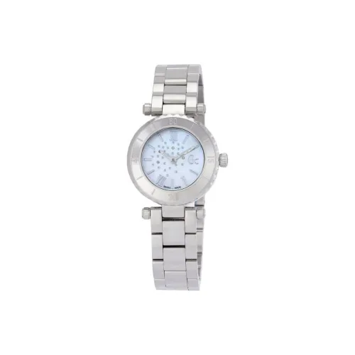 GUESS Женские часы Кварцевый механизм Ремешок из нержавеющей стали 28 мм Синий циферблат