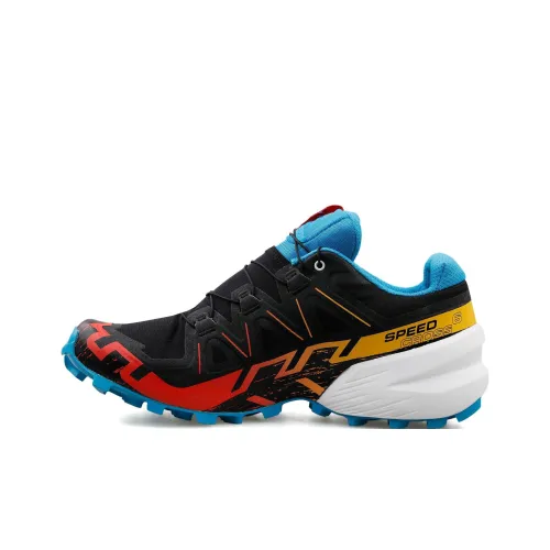 SALOMON Speedcross 6 Противоскользящий Устойчивый к истиранию Низкий Топ Повседневные Беговые кроссовки Мужские Черные