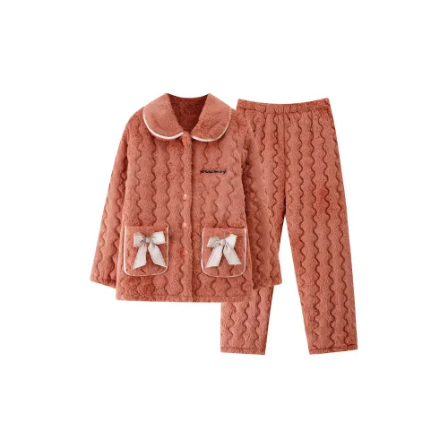 LEZIYUN Пижамный комплект женский оранжевый красный