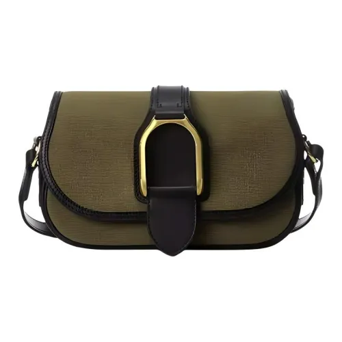 Polo Ralph Lauren Холст Телячья кожа Сумка через плечо Сумка на плечо Женская Оливково-зеленый и Черный