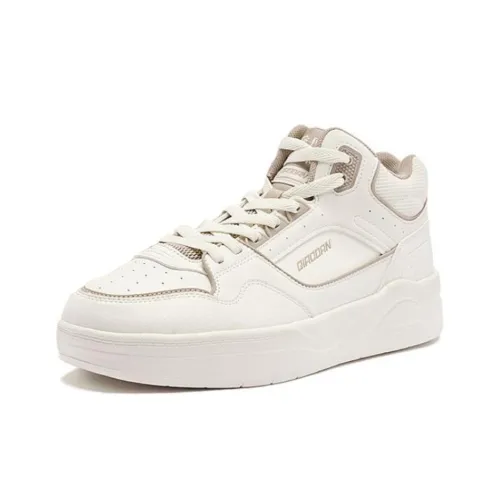 QIAODAN Mileage HI Термический противоскользящий и устойчивый к истиранию высокий топ скейтборд обувь для мужчин бежевый белый