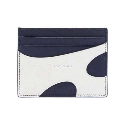 Ferragamo Телячья кожа Держатель для карт Мужской Белый и Синий