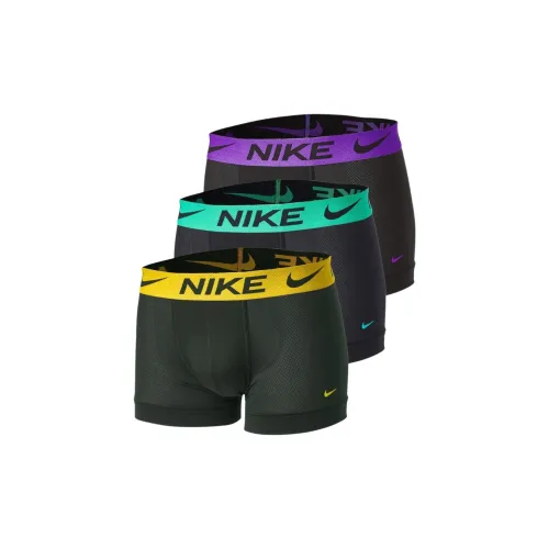 Nike 3 пачки Желтый+Зеленый+Фиолетовый Мужские боксер-шорты