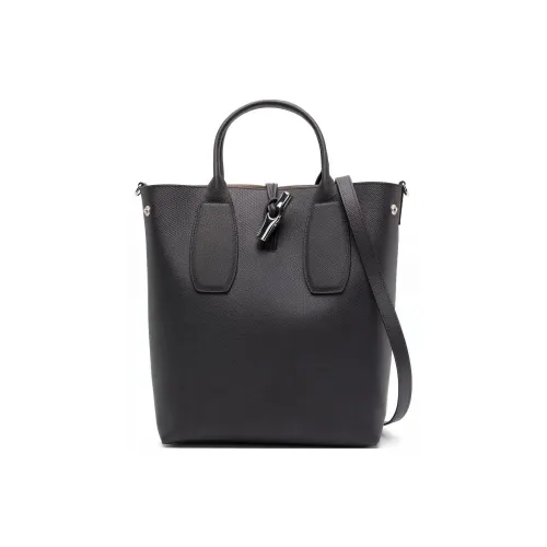 LONGCHAMP Roseau Коровья кожа Тоут Сумка Сумка для покупок Сумка на одно плечо Средний размер Женская Черная