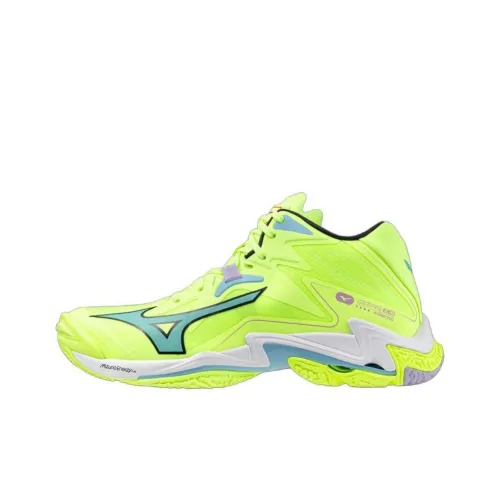 Mizuno Wave Lightning Z8 противоскользящие устойчивые к истиранию кроссовки для тренировок MID унисекс желтый черный