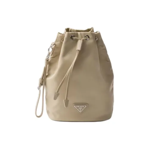 PRADA Nylon Сумка-ведро Makeup Bag Стандартная Женская Пустыня Бежевый