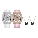 MF0496 L-Серебристо-белый Кожаный ремешок + Фуксия Ремень [Черный лебедь Ожерелье *2]