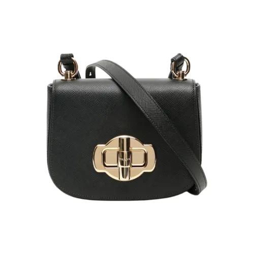 PRADA Saffiano Коровья кожа Сумка через плечо Женская Черная