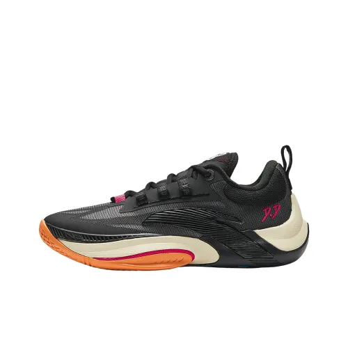 ANTA Instantaneous 1 Противоскользящий и Устойчивый к Износу Поддержка Низкий Топ Детские Баскетбольные Кроссовки Черный Яркий