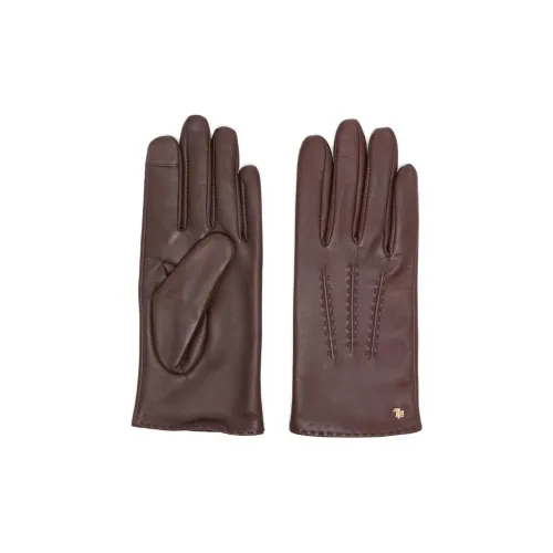 LAUREN RALPH LAUREN Овчина Перчатки Женские Шоколад