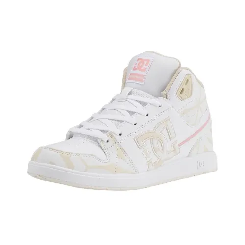 DC Shoes Университетский MID SE SN Высокие Кроссовки для скейтбординга Женские Белые Розовые