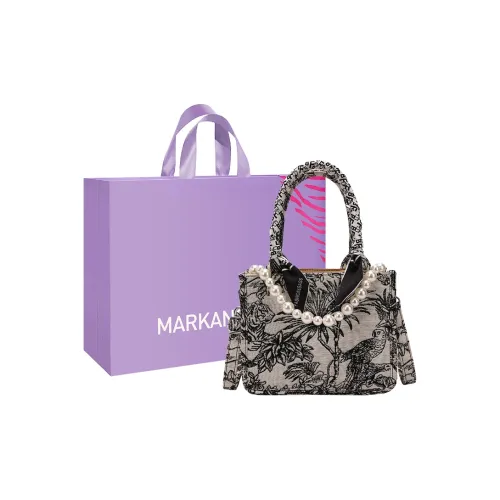 MARKANGARO Холст Тоут Сумка Стандартная Женская Розовая Экрю Серая