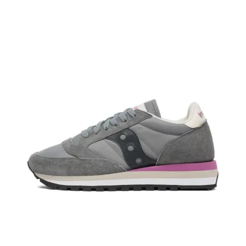 Saucony Jazz Triple Slip-Resistant Abrasion-Resistant Low-Top Беговые кроссовки Женские Серый Черный