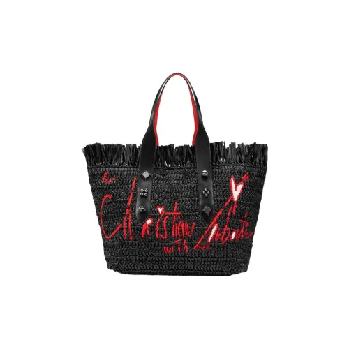 CL Рафия Тоут Сумка Сумка для покупок Сумка на плечо Сумка среднего размера Женская Черная